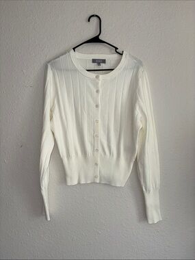 Marled Cream Button-Up Sweater
